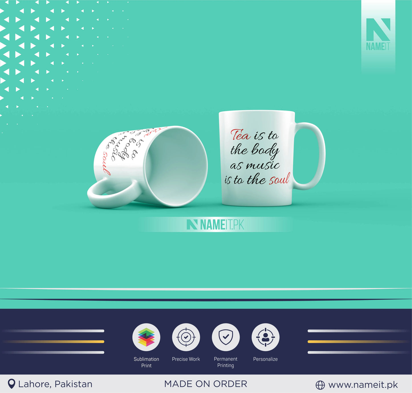 Custom Sublimation Mug For Tea Lovers,Life is brew-tea-ful with a cup of tea.