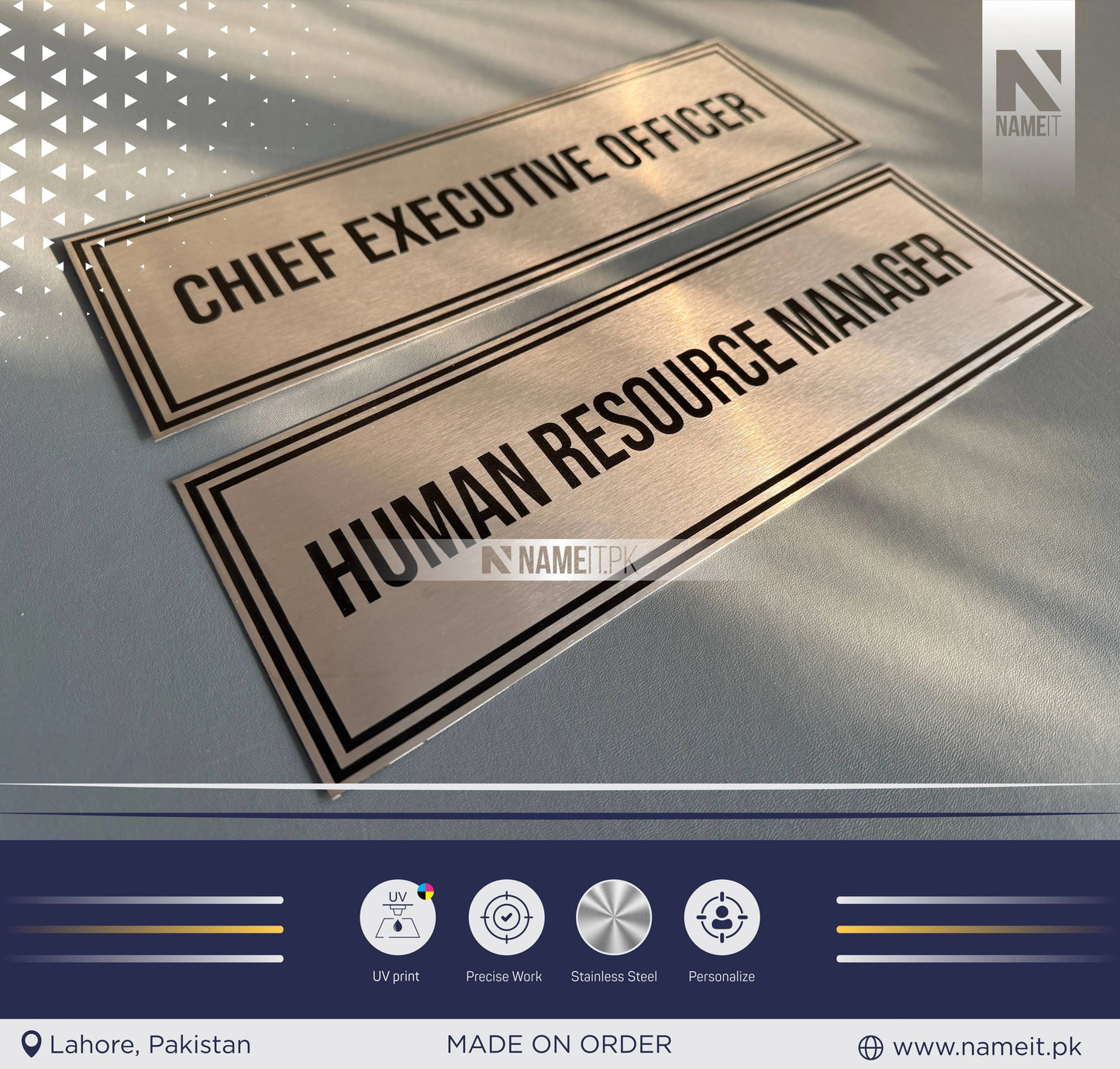 Custom Printed Wall Name Plate, Office Sign, Personalised Door Sign, Plaque, Name, Home, Peel & Stick Adhesive.