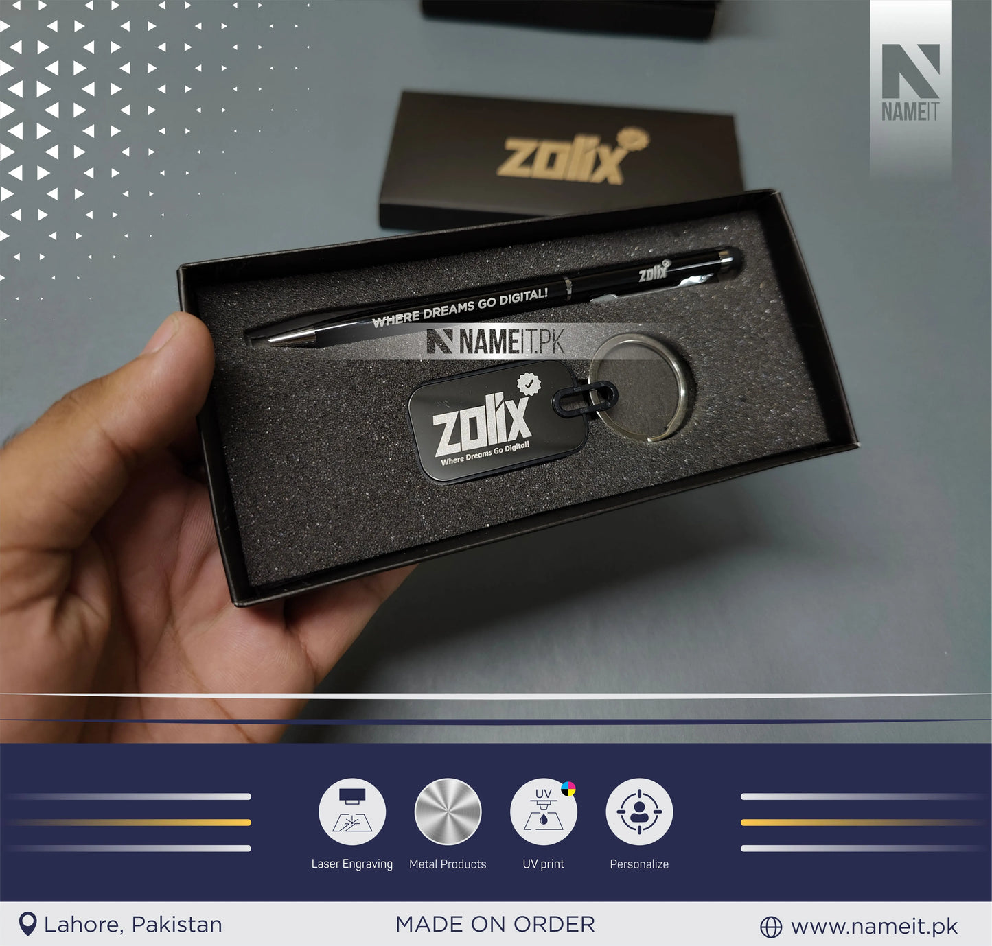 Corporate Gift Set, Customized Premium Metal Pen & Metal Keyring