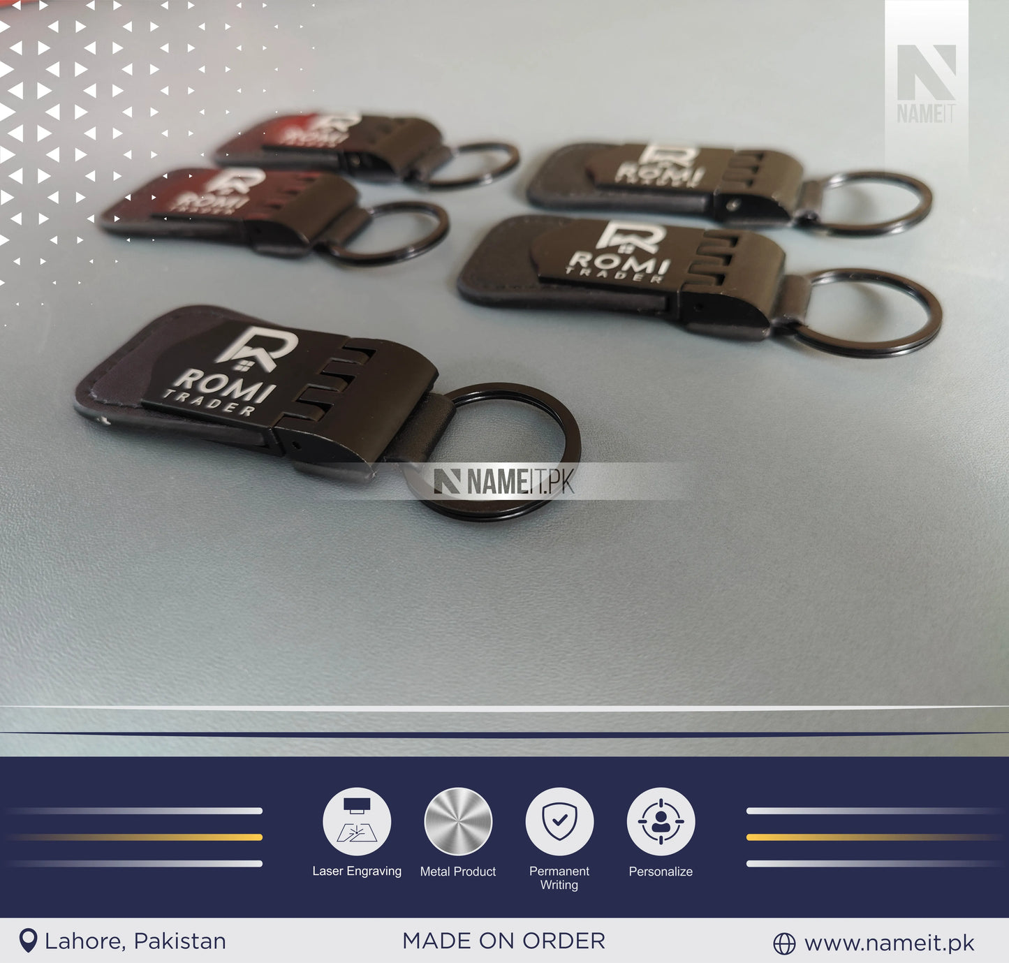 Personalized Premium Leather & Metal Keychain, Business Logo, Name, Custom Marketing Business Merchandise,