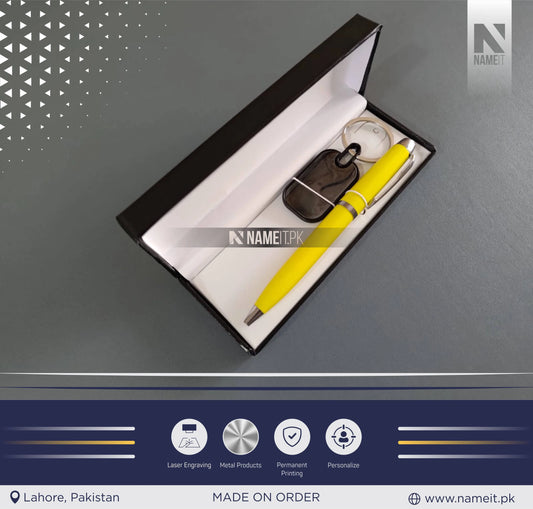 Gift Set 2 in 1, Customized Metal Pen & Metal Keyring