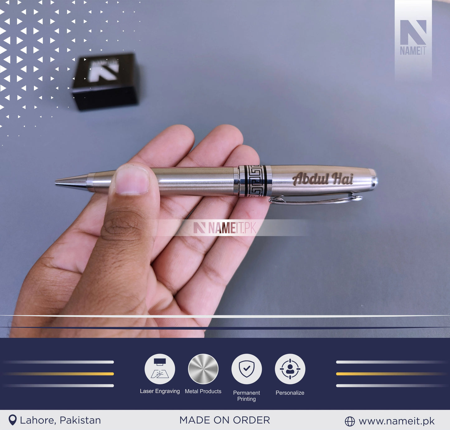 Custom High-Quality Metal Gel Pen, 0.7mm Blue Ink, Ball Point, Business Signature, Calligraphy Practice, Pocket Clip, Electroplated Baking Paint