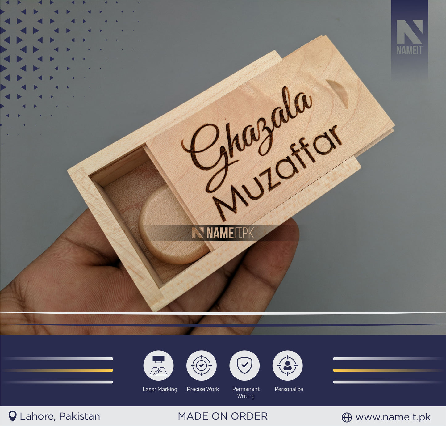 Wooden Custom USB Drive with Box Case | Personalized Keepsake Box