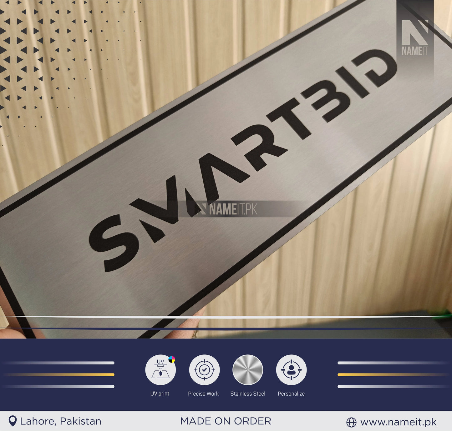 Personalised Steel Door Plate, Custom Printed, Wall Plate, Office Sign