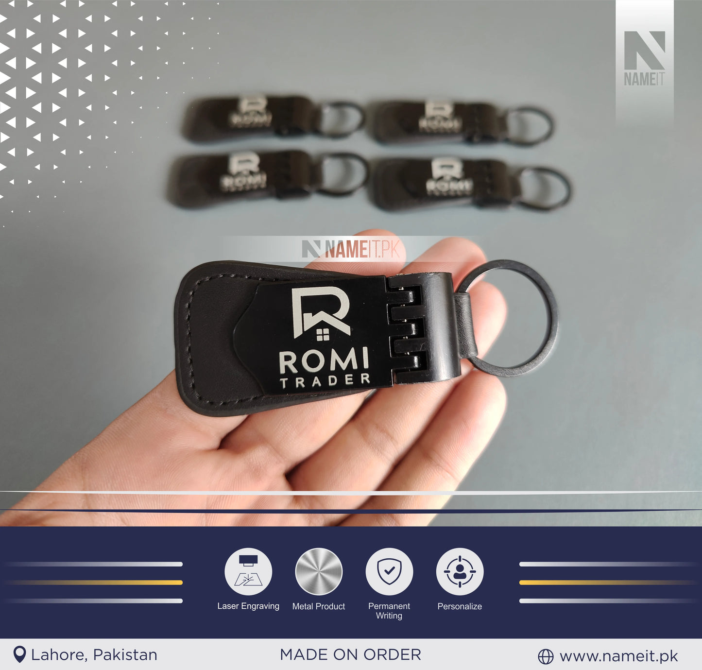 Personalized Premium Leather & Metal Keychain, Business Logo, Name, Custom Marketing Business Merchandise,