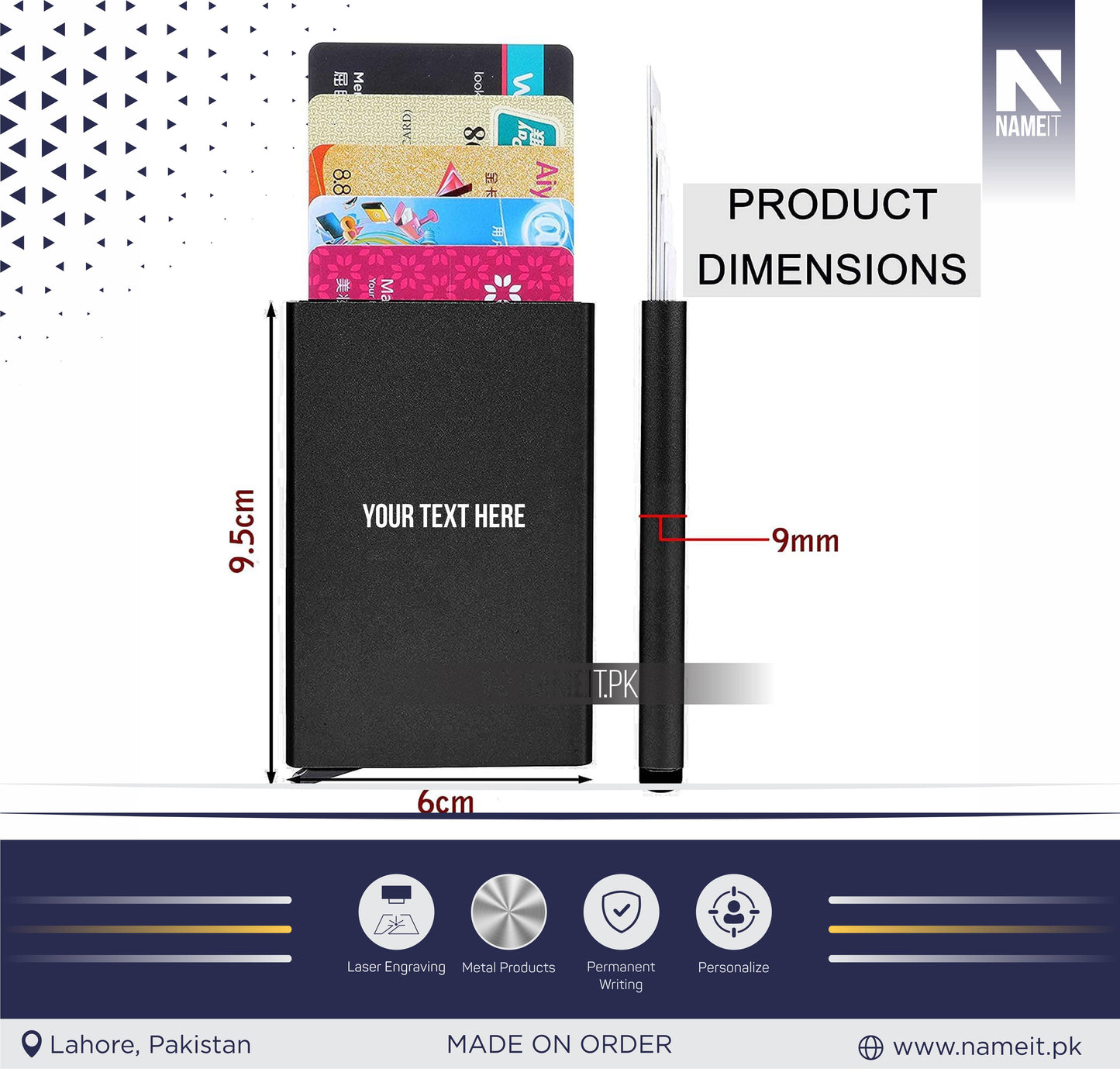 Pop Up Wallet, Slim Minimalist Credit Card Holder For Men and Women RFID Blocking Mini Metal Case