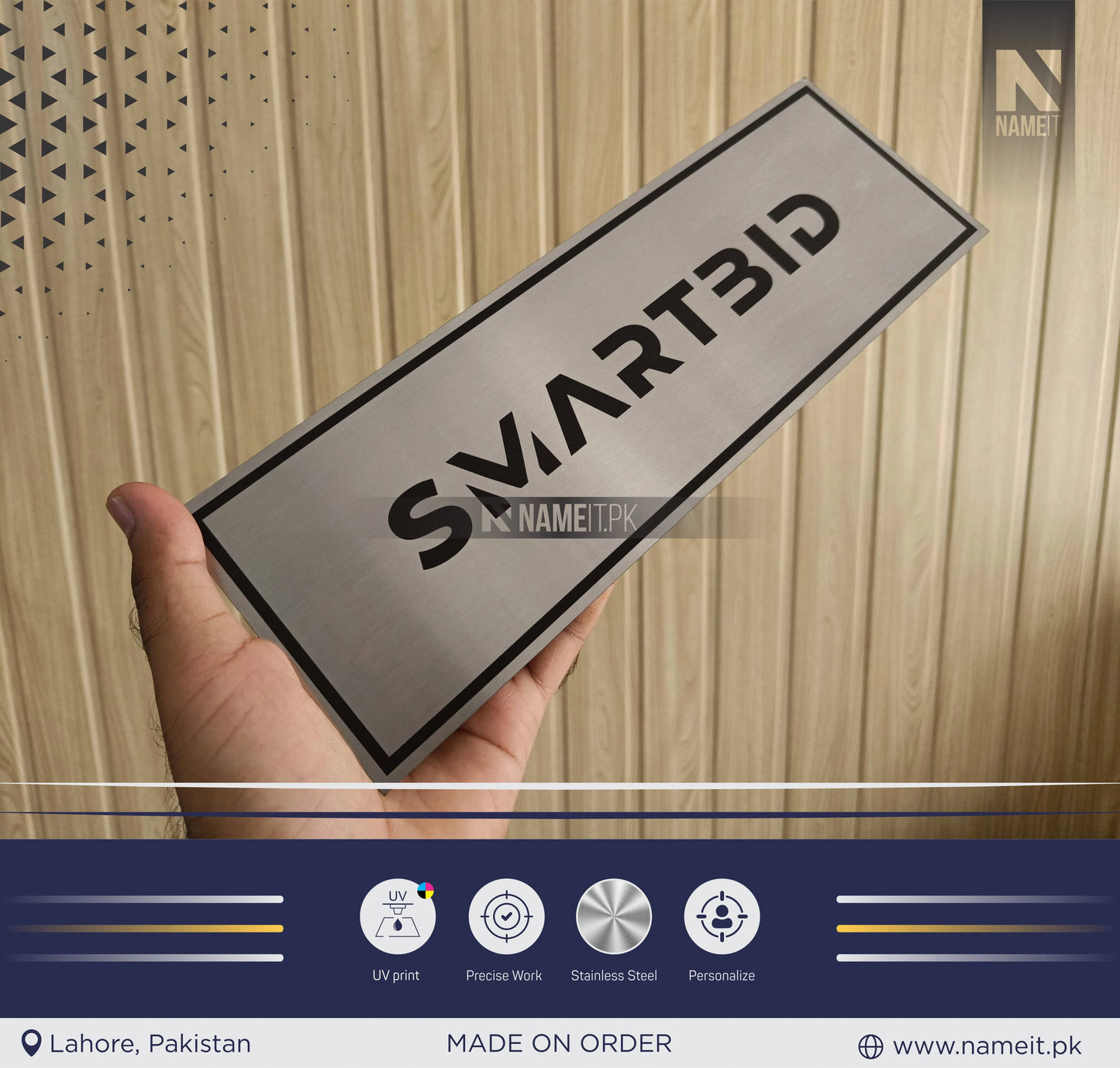 Personalised Steel Door Plate, Custom Printed, Wall Plate, Office Sign