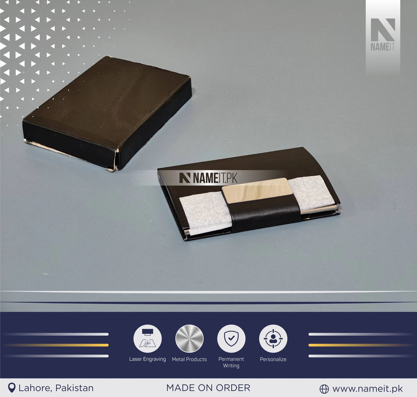 Company Personalized Business Magnetic Card Holder,  Logo/Text Laser Engraved