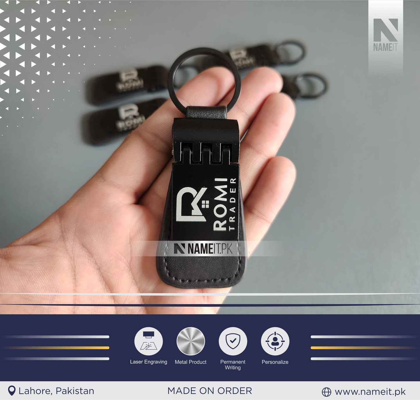 Personalized Premium Leather & Metal Keychain, Business Logo, Name, Custom Marketing Business Merchandise,