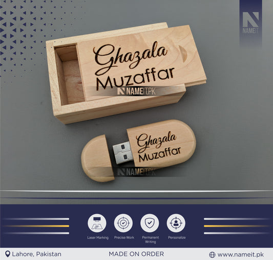 Wooden Custom USB Drive with Box Case | Personalized Keepsake Box