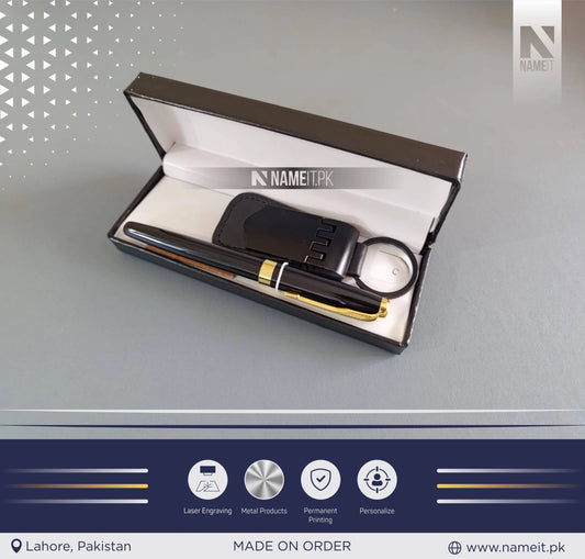 Gift Set 2 in 1, Customized Premium Metal Pen & Metal Keyring