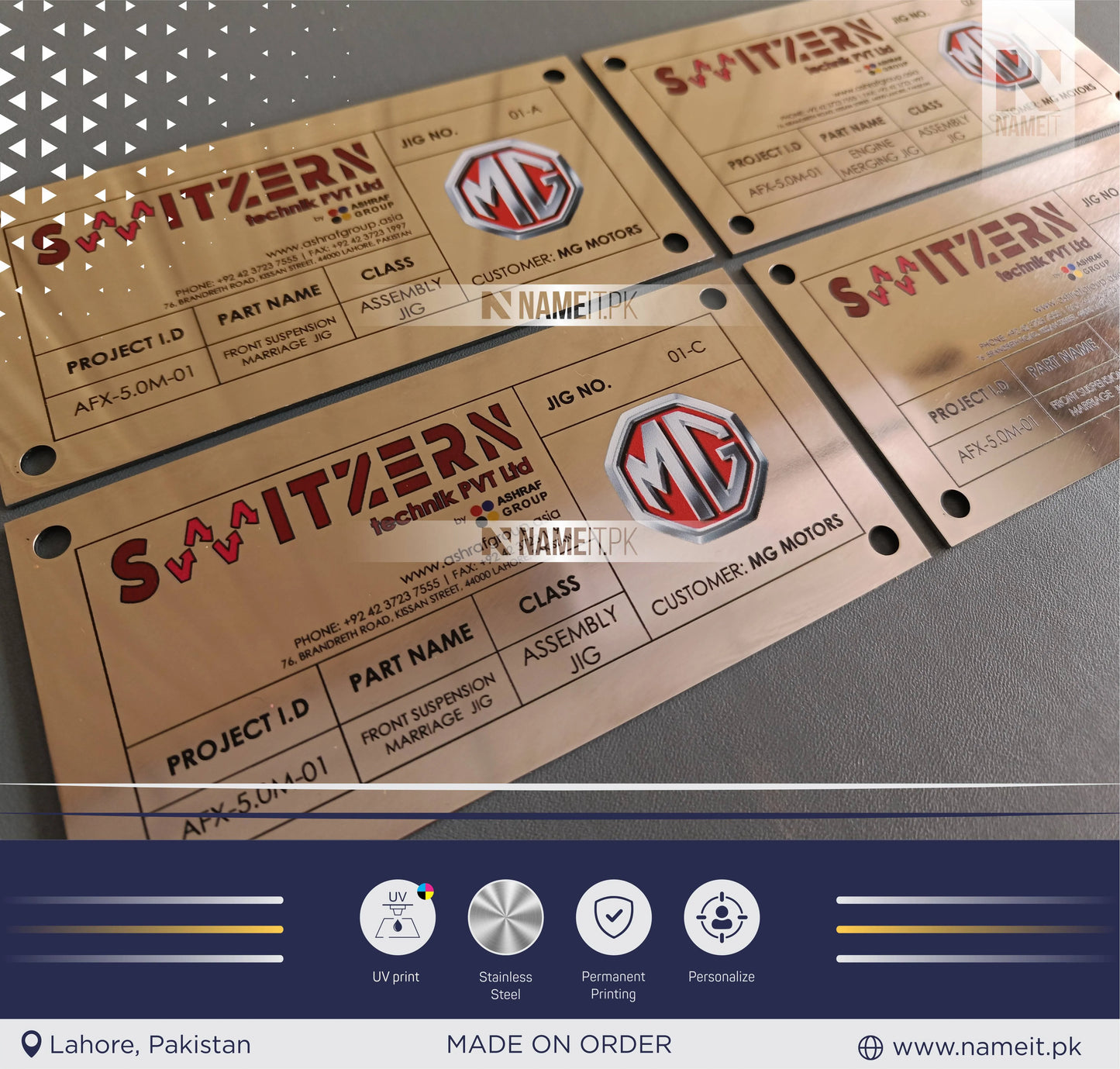 Custom Products Tags, Custom UV Printed Steel Plates, Machine Metal Plate, Custom Machine Labels, Instruction Tags, Printed Tag