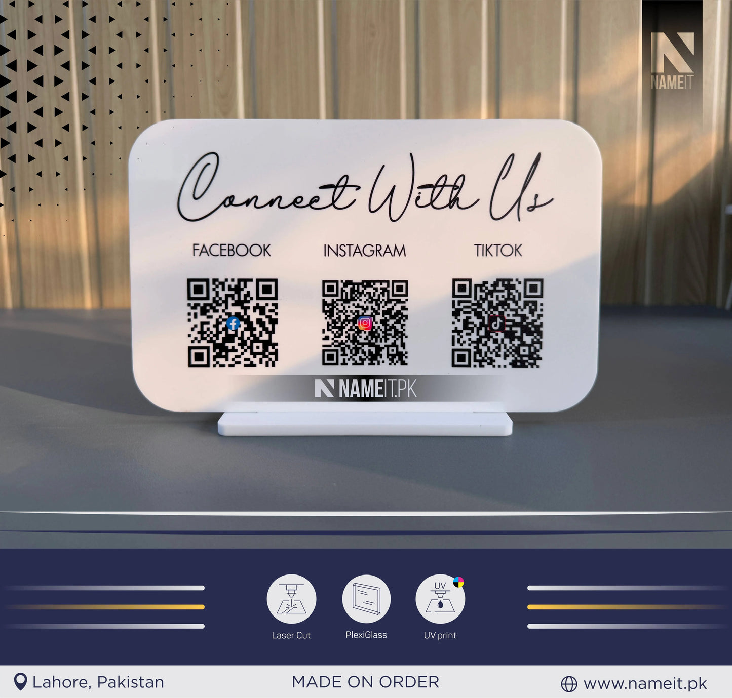 Multi QR code Business Social Media Sign | Payment Sign | Custom Logo Sign | Payment Method and Social Media Sign