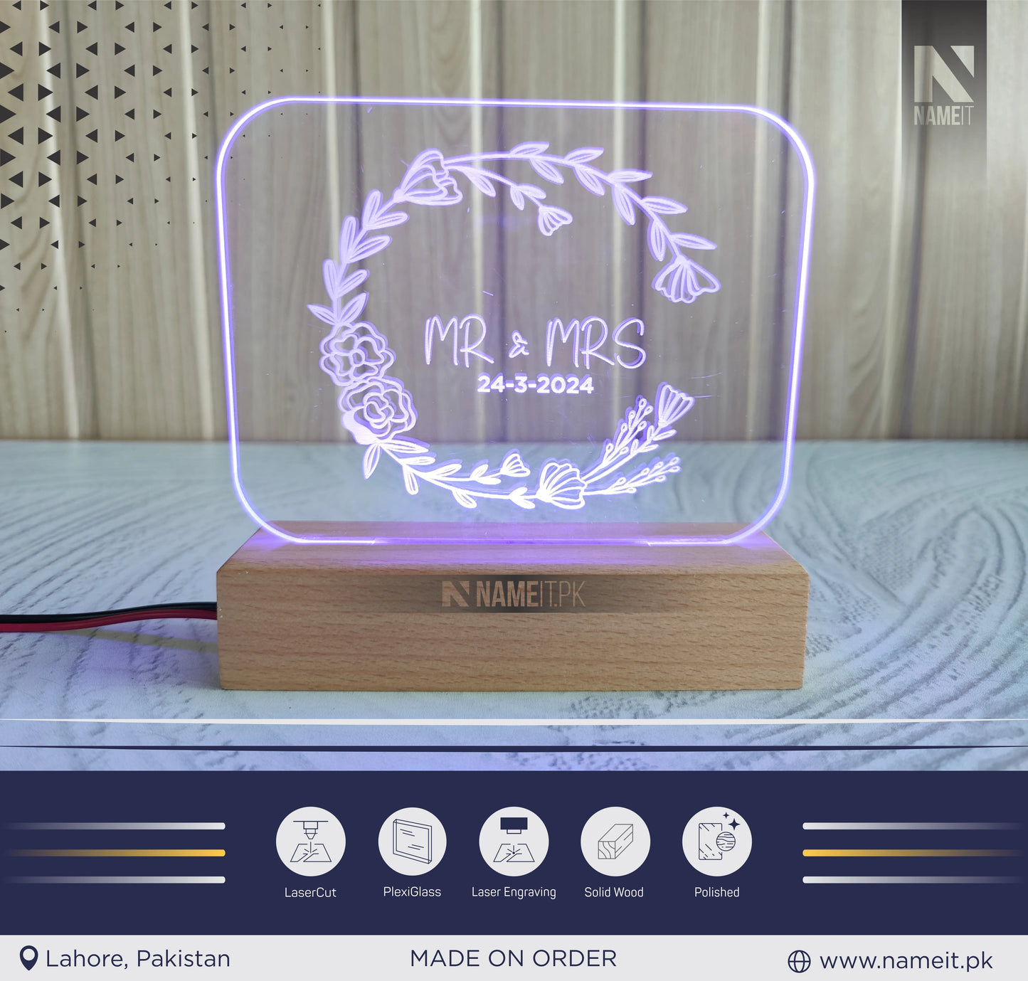 Personalized Name Night Light,Custom Couple Night Lamp,Engagement Gift,Wedding Gift,Anniversary Gift for Her