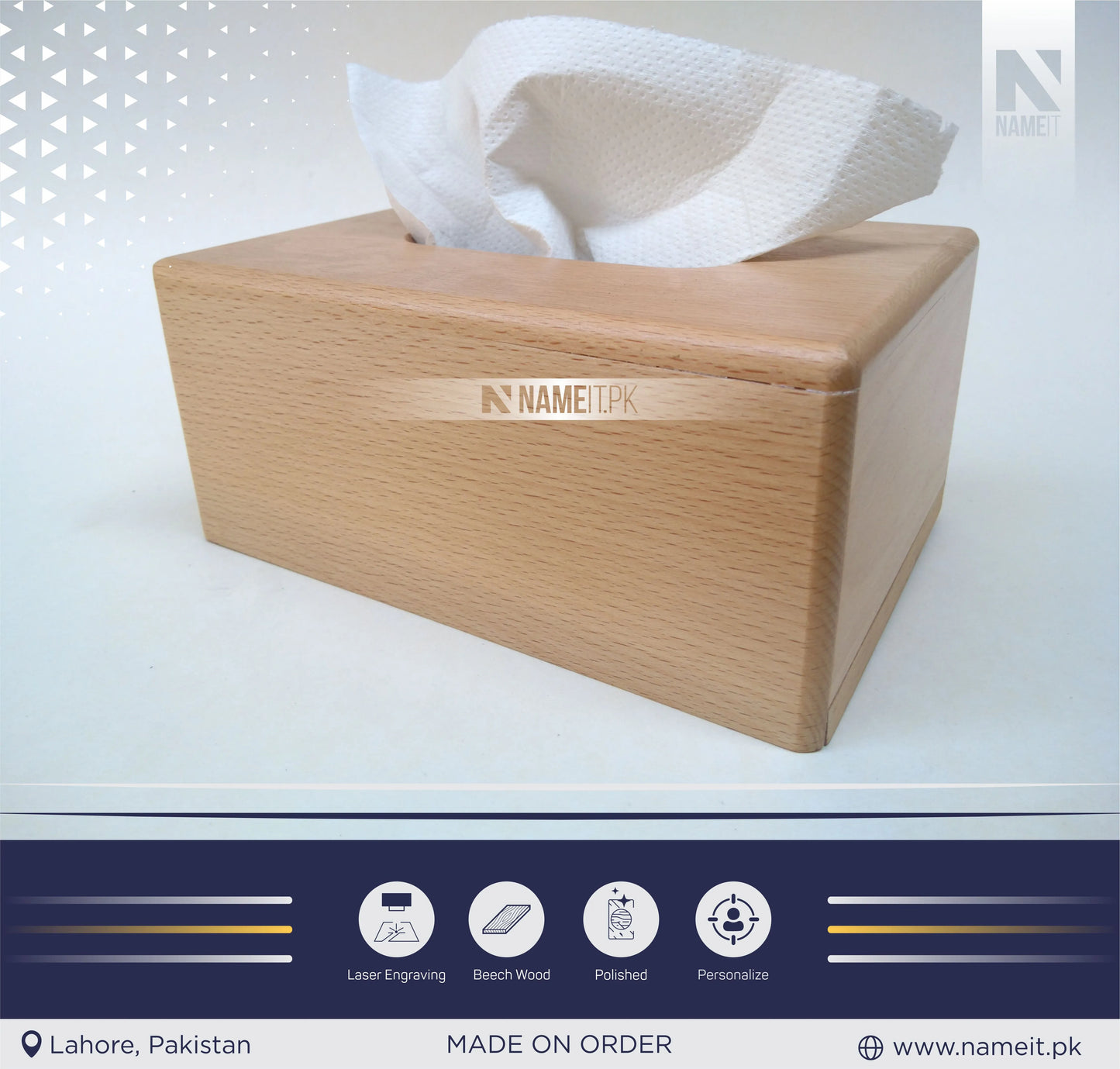 Customize Wooden Tissue Box, Company Branding, Logo, Name engraved