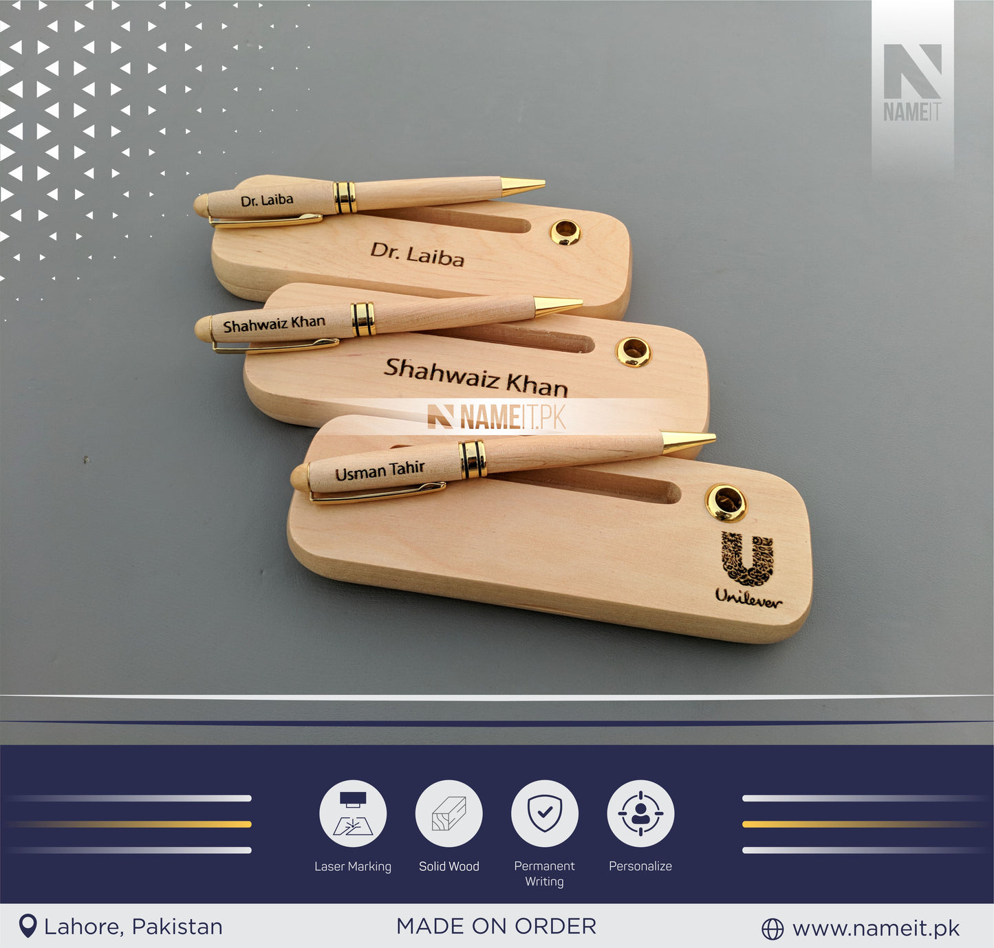 Customize wooden Pen and Box, Custom Engraved Name Wooden Holder Box Set