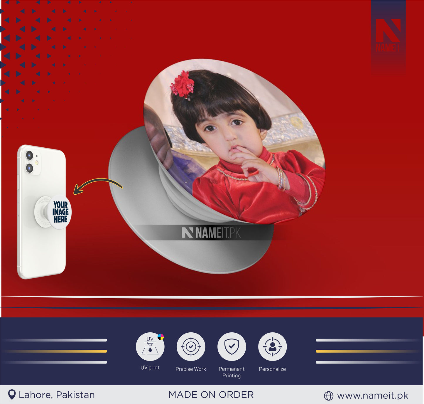 Mobile Pop Socket, Personalized Pop Socket with your Picture