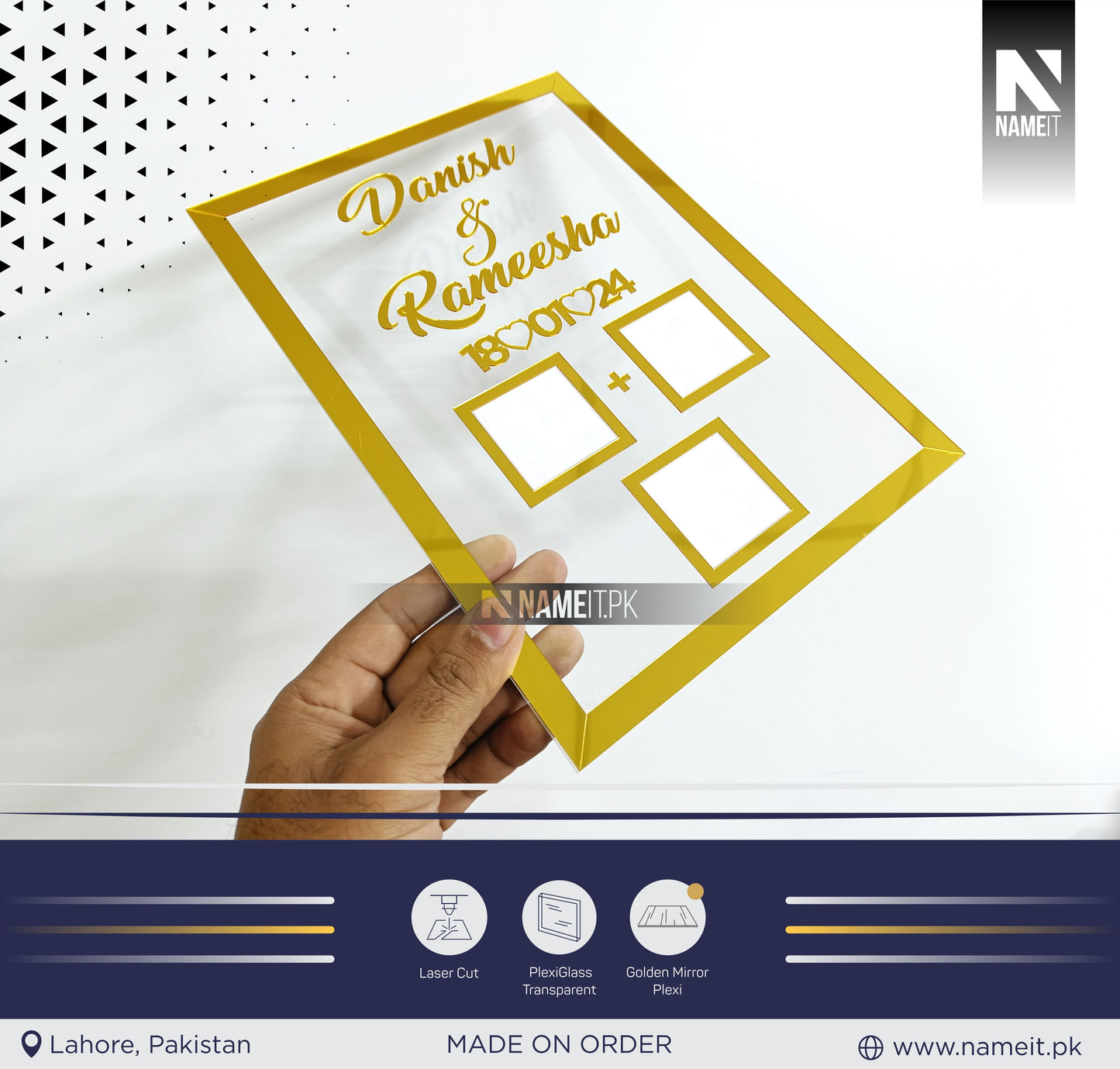 Personalized Nikkah Acrylic ThumbPrints Board Fingerprint islamic nikkah certificate Muslim Marriage Contract thumbprints Frame Customized