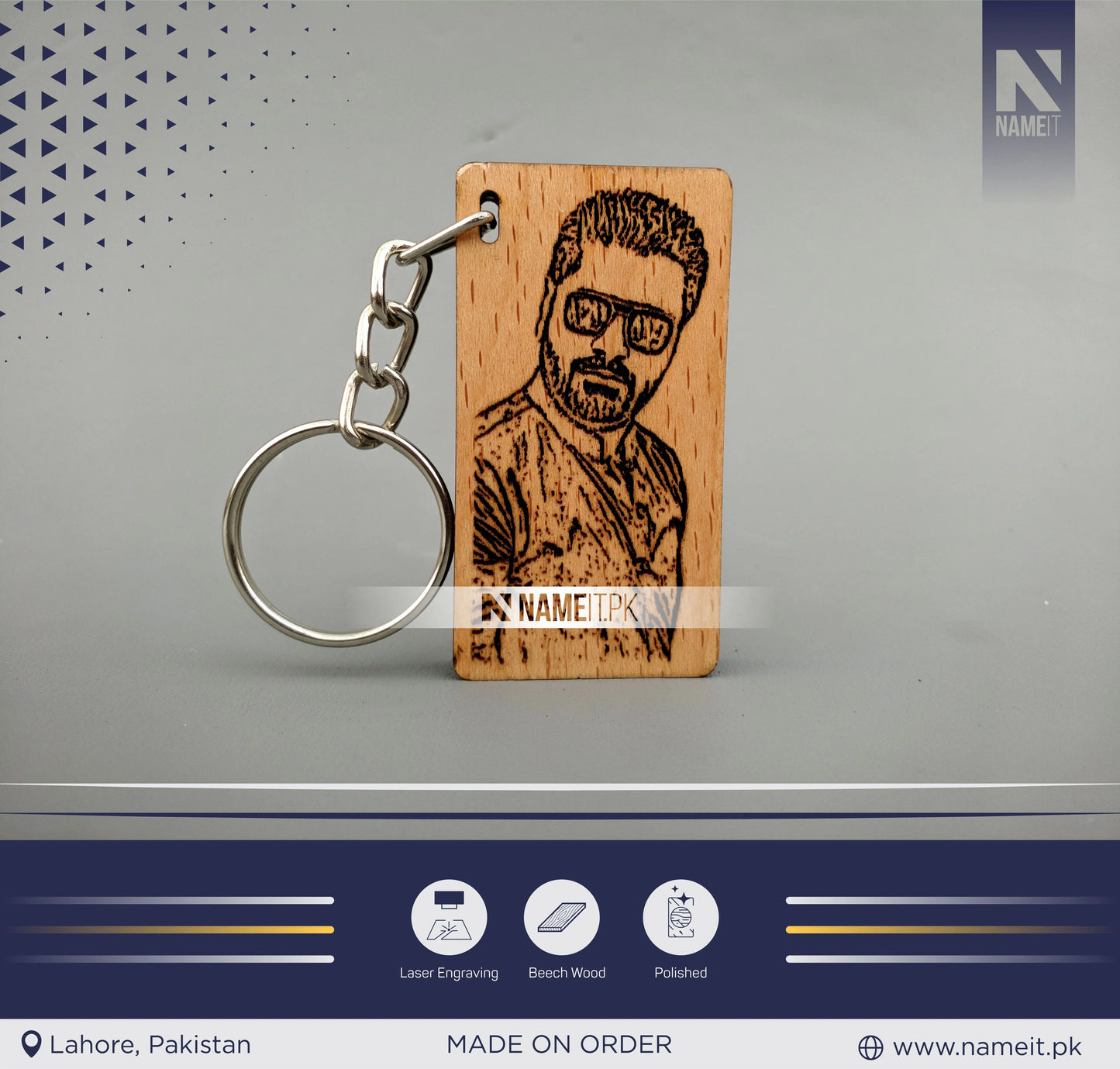 Customize Wooden Keychain with Pictures, Personalized Photo Keychain