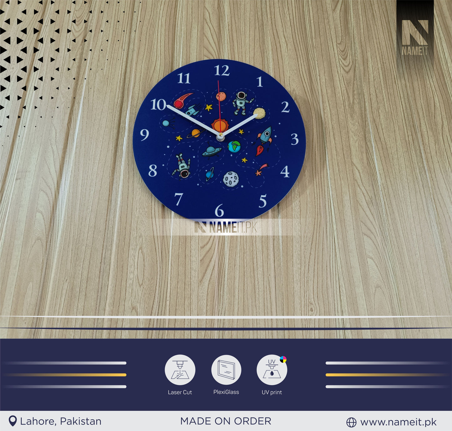 Personalized WallClock, Nursery Room Decor, Premium UV Printed Clock