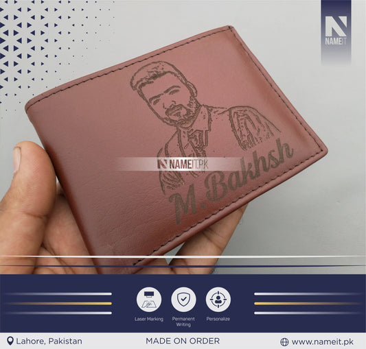 Custom Engrave Men Wallet, Photo Personalized Wallet. Gift Wallet. Pu leather. Father's Day. Gift for him