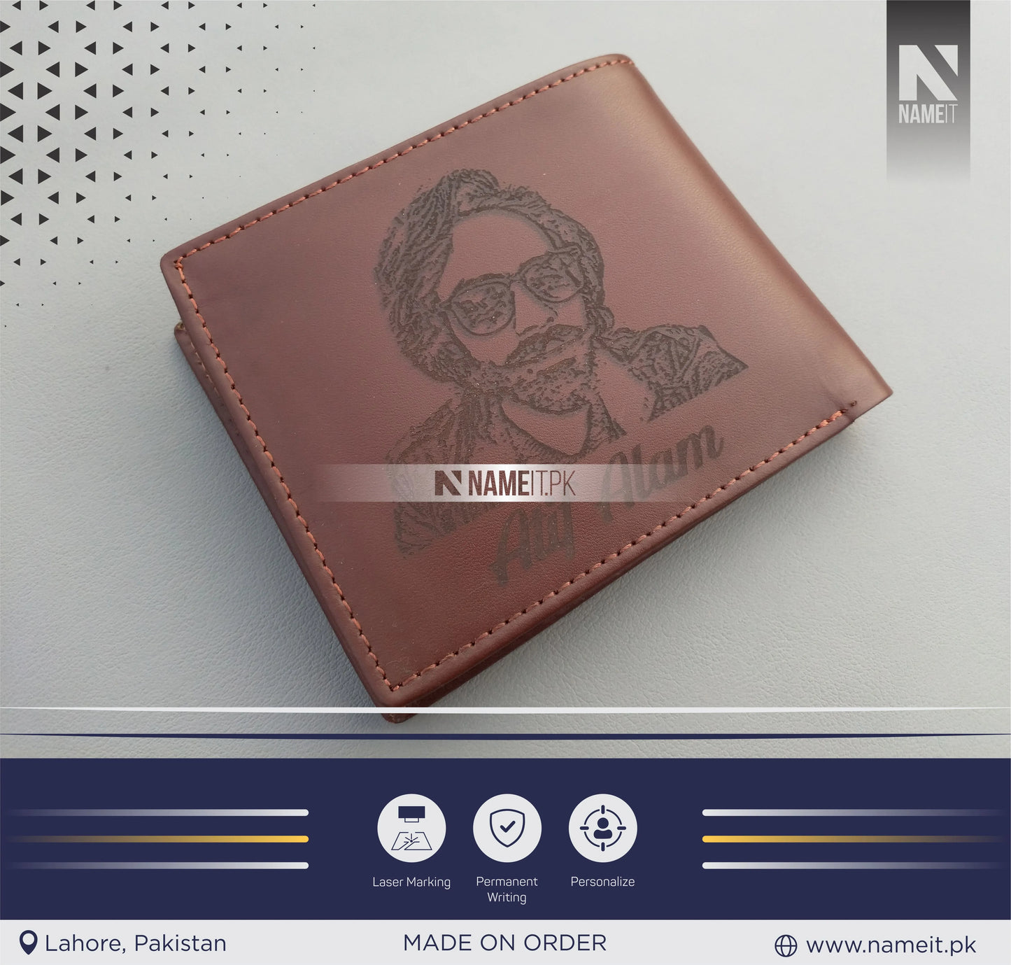 Custom Engrave Men Wallet, Photo Personalized Wallet. Gift Wallet. Pu leather. Father's Day. Gift for him