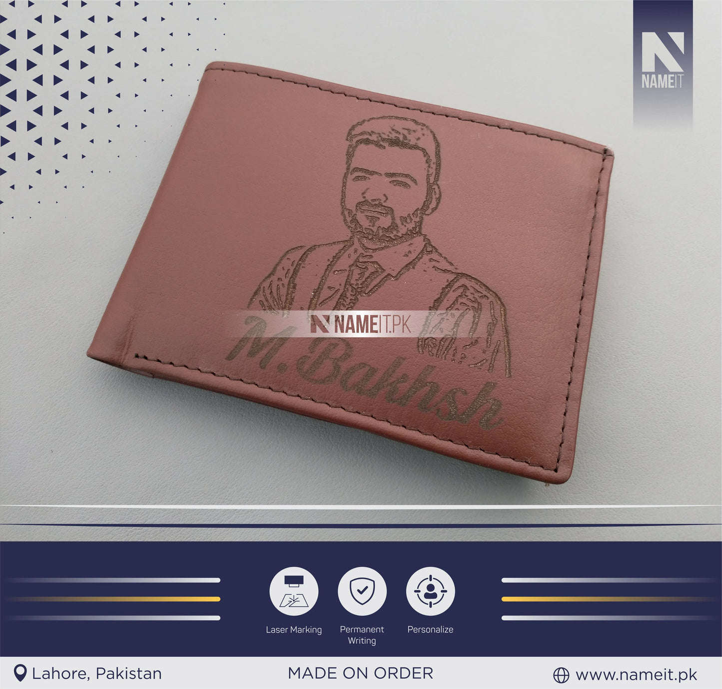 Custom Engrave Men Wallet, Photo Personalized Wallet. Gift Wallet. Pu leather. Father's Day. Gift for him